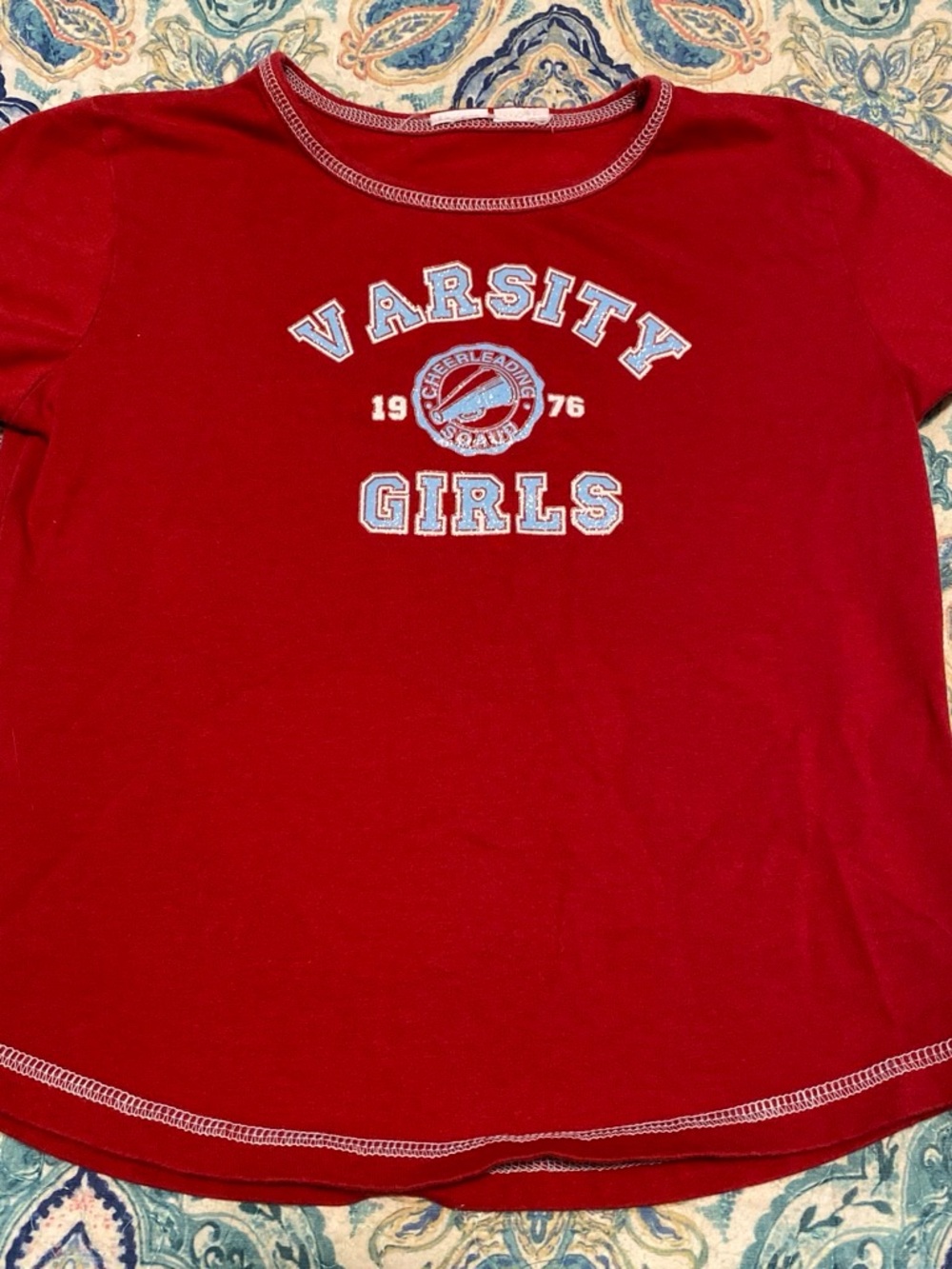 Varsity Girls Red Graphic Tee by